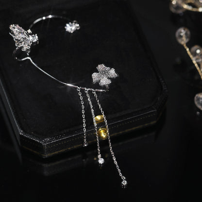 Butterfly Tassel Ear Clip Long Female Non-piercing Earrings