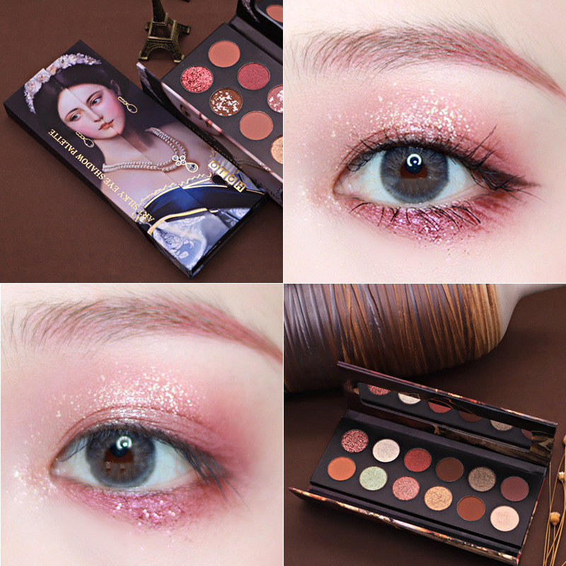 Matte Pearlescent Earth Color Waterproof Eyeshadow Three-dimensional Makeup