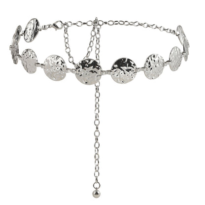 Sexy Ladies Metal Waist Chain Round Irregular Personality Body Chain Accessories