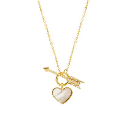 Romantic Heart Necklace Copper Zircon Pendant Necklace