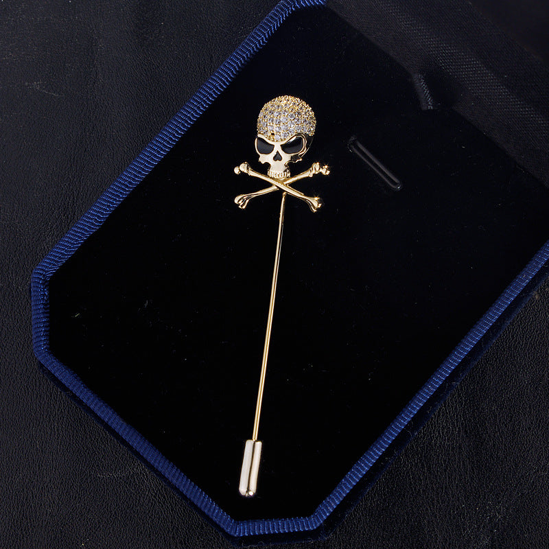 Pin Brooch Men's Cool Skull Badge Corsage