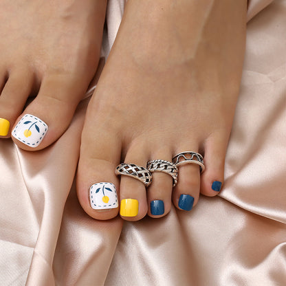 Retro Hollow-out Petals Opening Adjustable Toe Ring Women