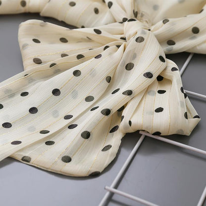 Retro Apricot Polka Dot Blouse Women
