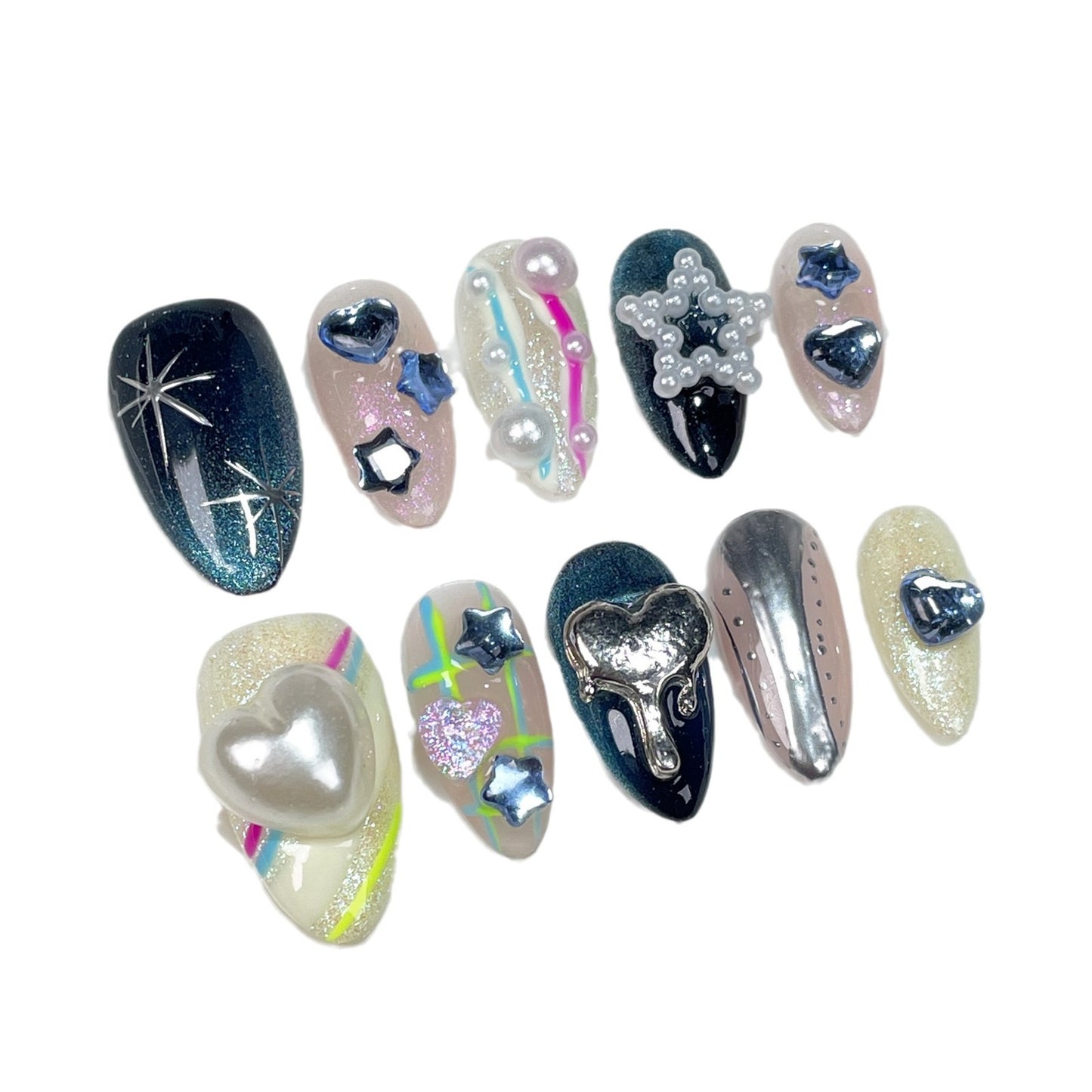 European And American Almond-shaped Wearable Fake Nails