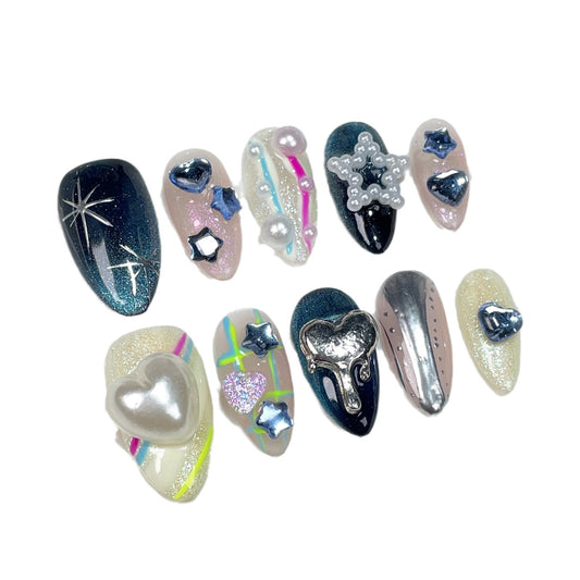 European And American Almond-shaped Wearable Fake Nails