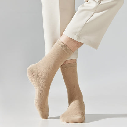Pure Cotton Breathable Mesh Long Business Socks