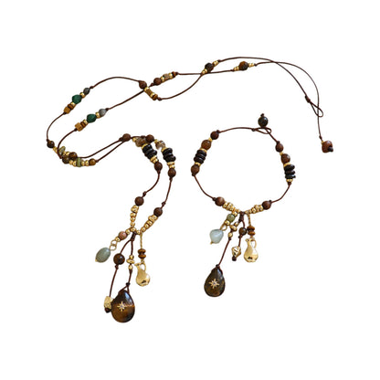 Natural Stone Agate Necklace And Bracelet Accessories For Women