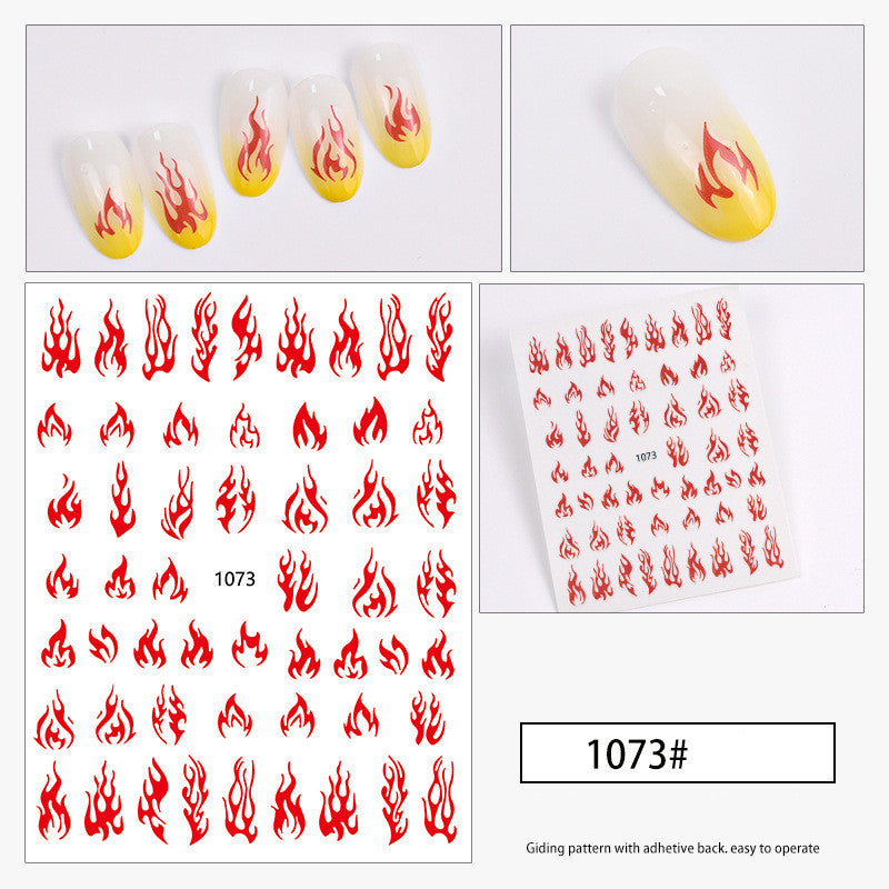 Nail Flame Polish Glue Sticker Decoration Small Pattern