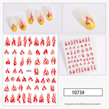 Nail Flame Polish Glue Sticker Decoration Small Pattern