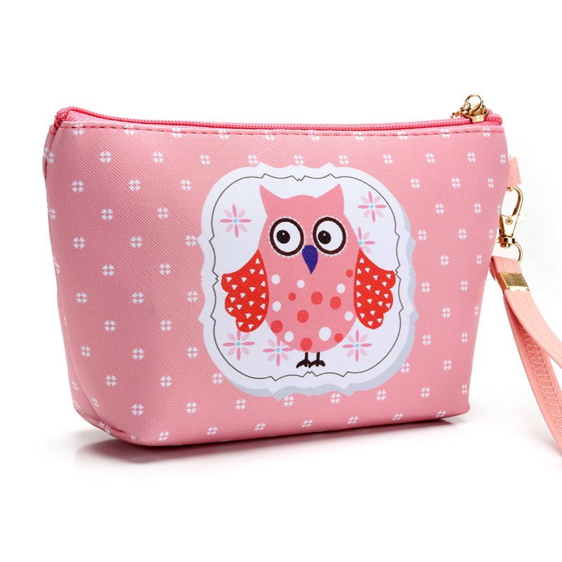 Owl makeup bag lady hand bag