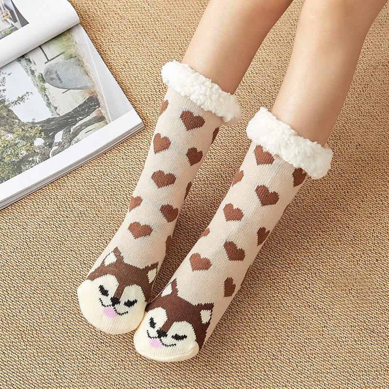 Warm and thick Plush sleeping socks