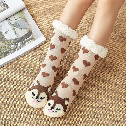Warm and thick Plush sleeping socks