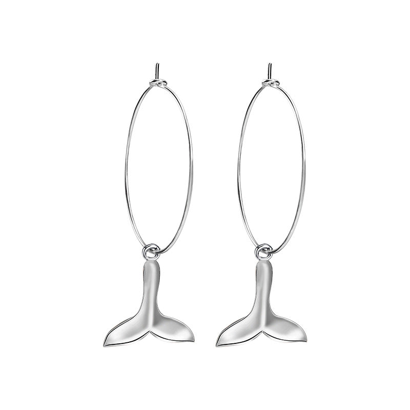 Korean Dolphin Tail Fishtail Earrings Female Temperament Personality Simple Retro Tide Earrings Earrings Earrings Earrings Jewelry