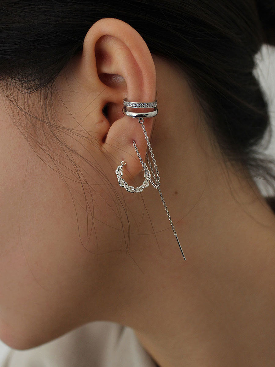 925 Sterling Silver Ear Clip One-piece Earrings