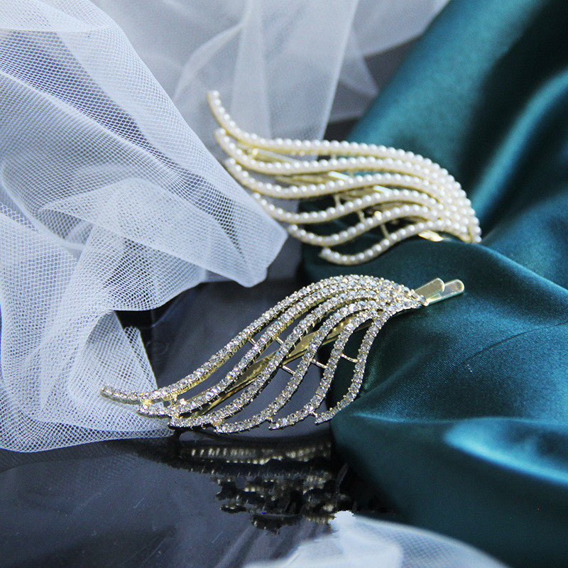 Wing hairpin shines rhinestone girl word clip hairpin