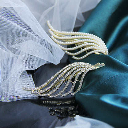 Wing hairpin shines rhinestone girl word clip hairpin