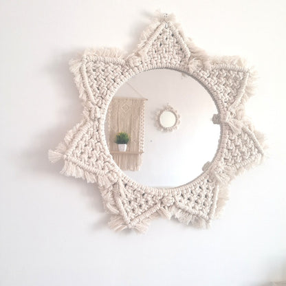 Hand-tapestered makeup mirror