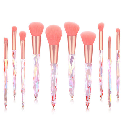 10 Crystal makeup brushes with diamond handle