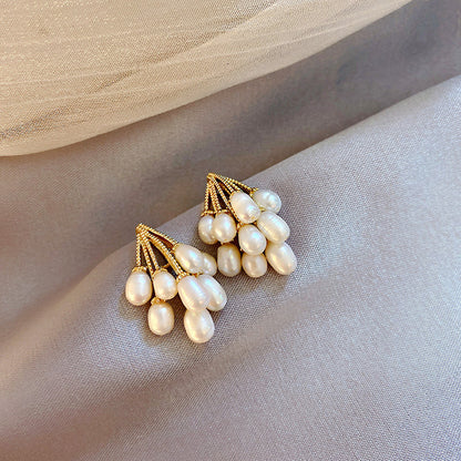 Natural Pearl Earrings Fashion Korean Earrings Wild Earrings Women
