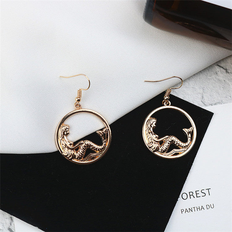 Mermaid cute Harajuku earrings Japanese and Korean personality female jewelry earrings earrings earrings