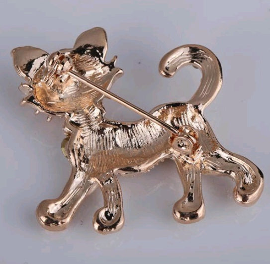 Luxury gold-plated crystal tiger full flashing brooch pin brooch gift