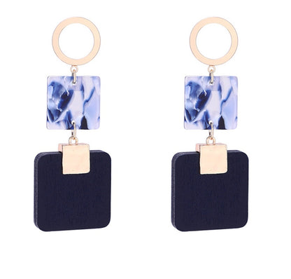 Leopard Earrings Square Wood Earrings