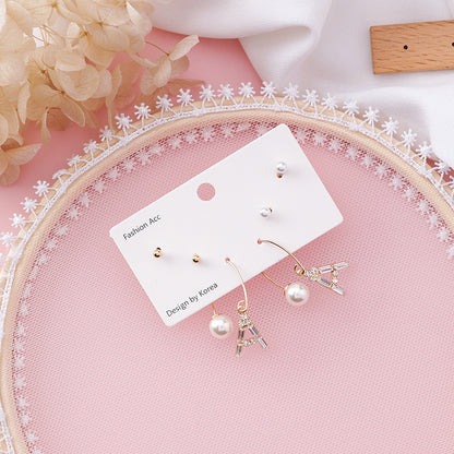 Mini earrings set compact earrings girl sweet wild earrings