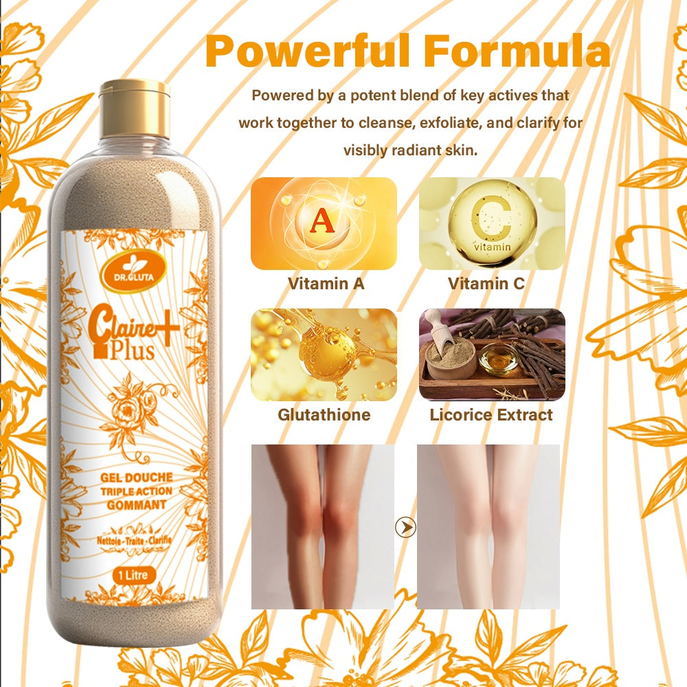 Claire Plus Shower Gel Anti-aging Lightening Body Skin Care Whitening Bath Wash