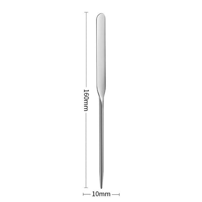 Stainless Steel Makeup Spatula Blending Stick Foundation Brush Set Eyeshadow Cream Pigment Blending Tool Face Contour Brush Tool Nail Color Scraper Makeup Accessories With Leather Case