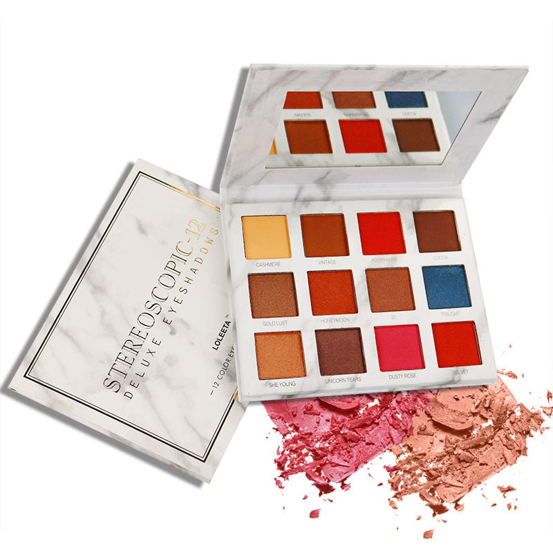 Ladies Fashion 12 Colors Marble Pan Eyeshadow