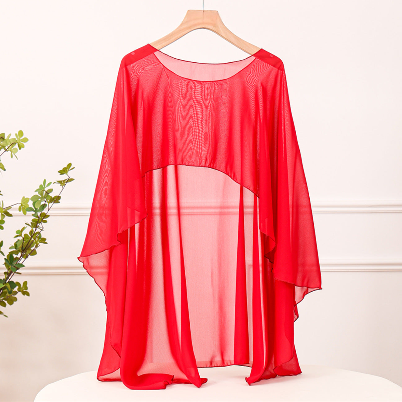 Fashionable All-match Outerwear Air-conditioning Shawl Chiffon Pullover