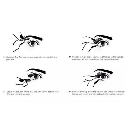 Compatible with Apple, False Eyelashes 6D Magnetic Eye Lashes Double Magnet Fake EyeLashes Hand Made Strip Lashes cilios posticos