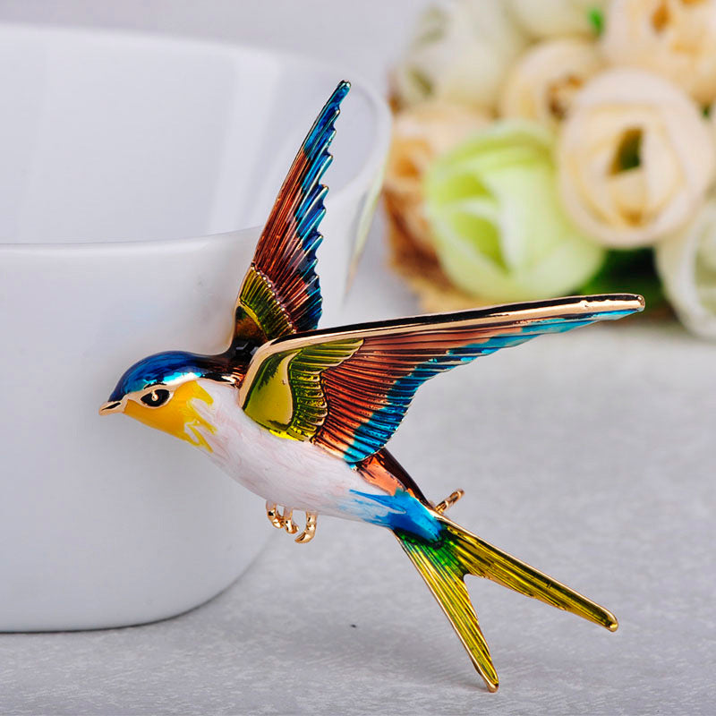 Dual-purpose bird brooch dripping pin