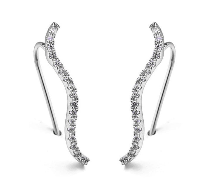 Wave ear bone clip earrings