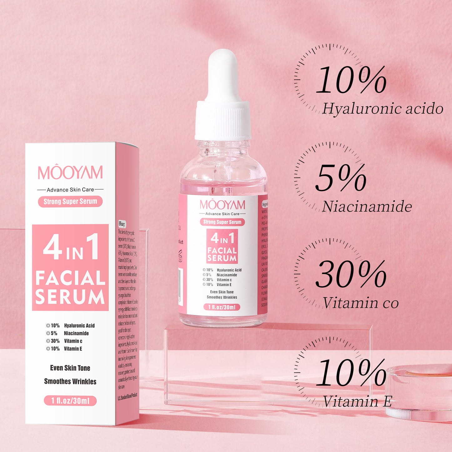 Stock Solution Hyaluronic Acid Nicotinamide Vitamin C Vitamin E Four-in-one