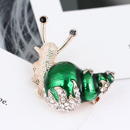 Enamel snail brooch