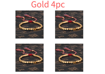 Handmade Tibetan Buddhist Bracelets On Hand Braided Copper Beads Lucky Rope Bracelet & Bangles For Women Men