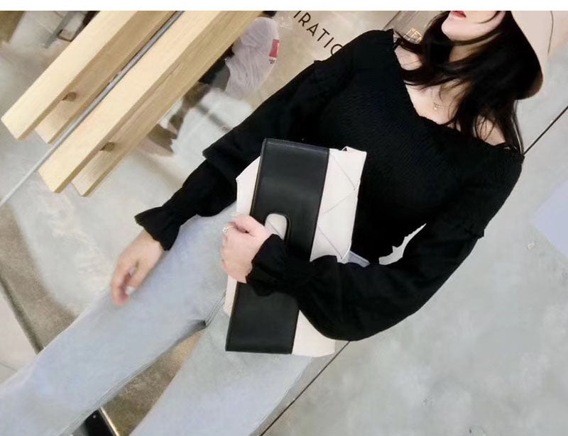 Embossed woven handbag folding clutch
