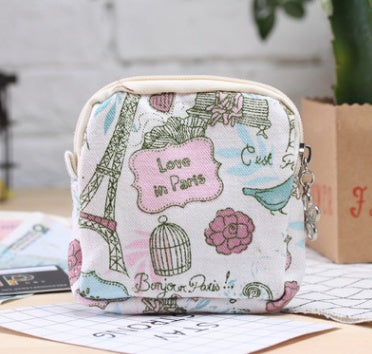 Canvas Coin Purse Cartoon Creative Cloth Storage Bag Sanitary Cotton Bag Aunt Bag Handheld Portable Women Wallet