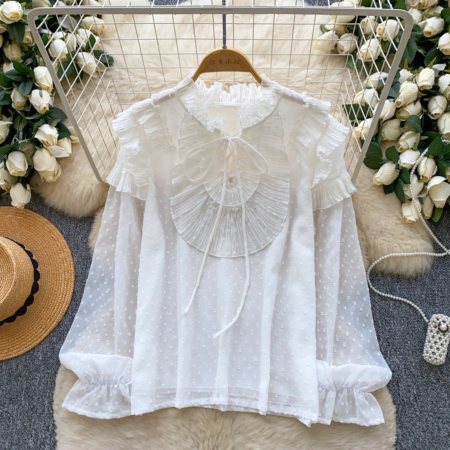 Early Spring Light Luxury Youth-Enhancing Chic Blouse Top