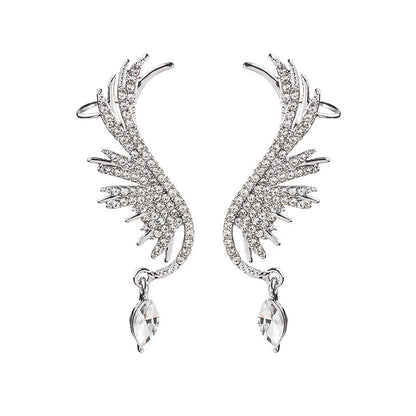 Wings rhinestone tassel earrings earrings
