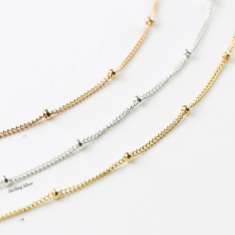 Simple bead chain anklet