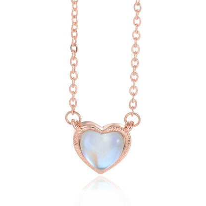 Romantic Heart Necklace Copper Zircon Pendant Necklace