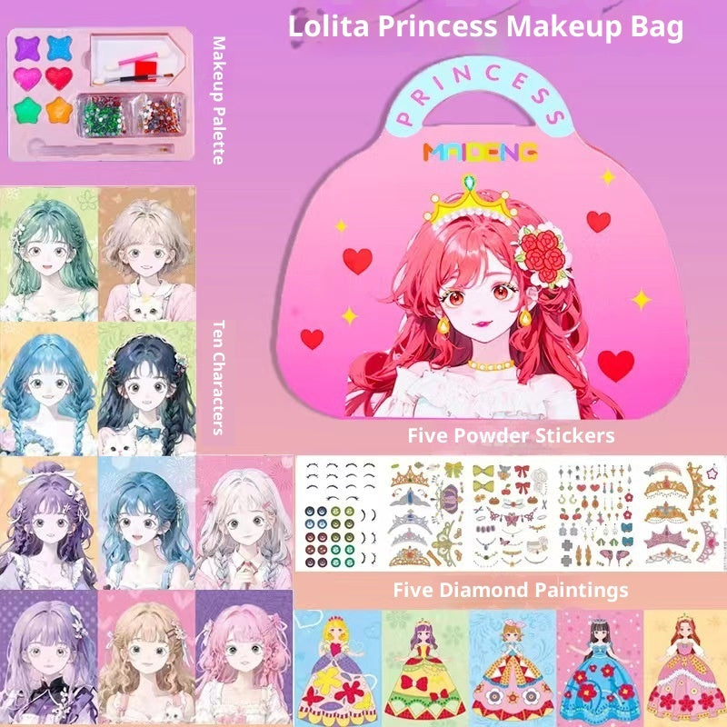 Princess Makeup Bag Dress-up Sticker Girl Handmade DIY Children's Makeup Bag Toy