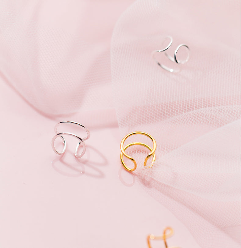 Double-layer line ear clip without pierced earrings