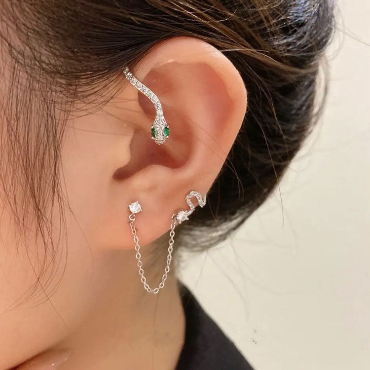 Women's Fashion Snake Ear Clip Stud Earrings