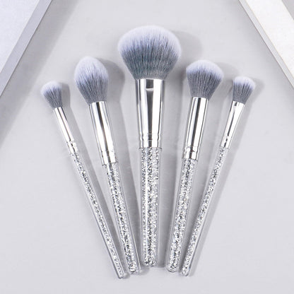 New 5 Diamond Handle Makeup Brush Set Soft Fur Face Powder Repair Eyeshadow Brush Exquisite Portable Makeup Tools