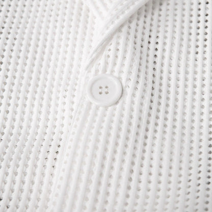 Mens Solid Color Loose Fit White Suit Casual Jacket