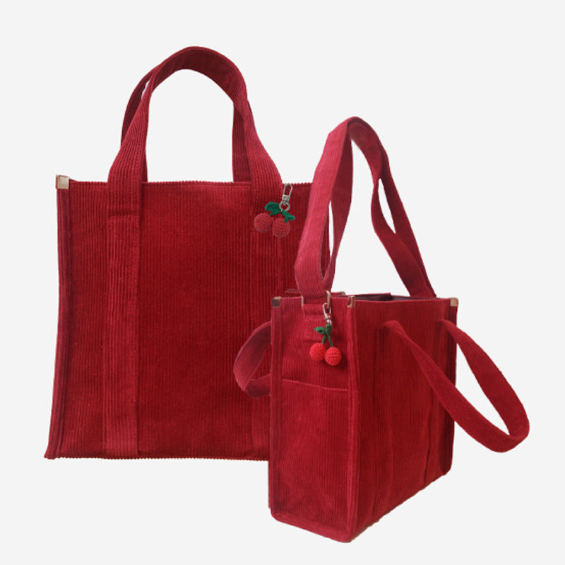 Cherry Corduroy Clutch