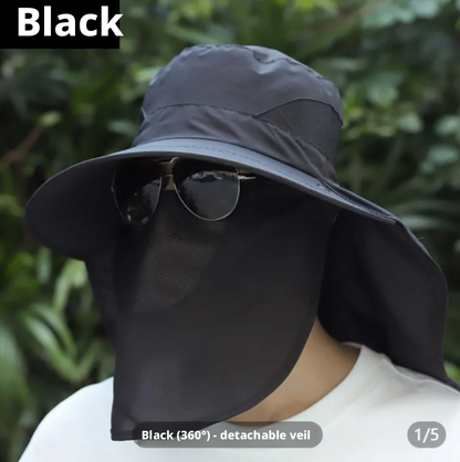 Sunscreen visor with large brim-gray-1 piece
